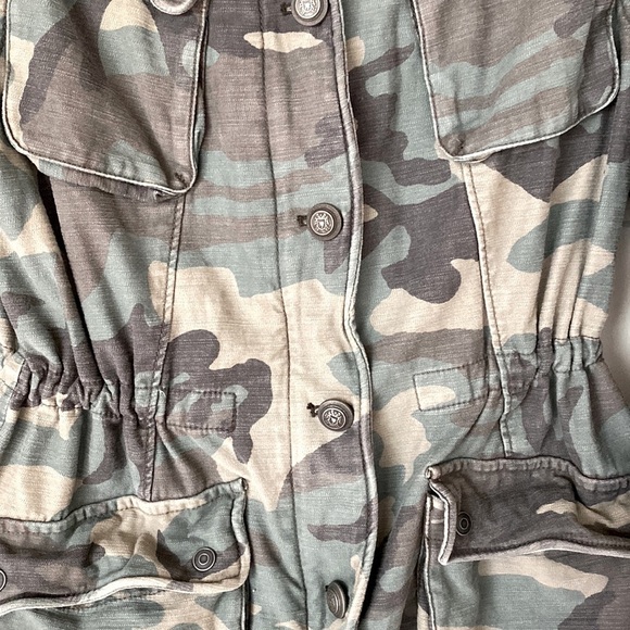 Free People Not Your Brother's Green Camo Print Surplus Jacket - Picture 4 of 5